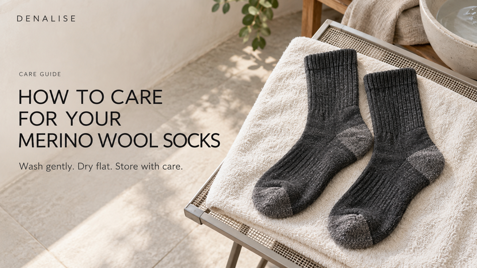 DENALISE wool sock washing and care guide